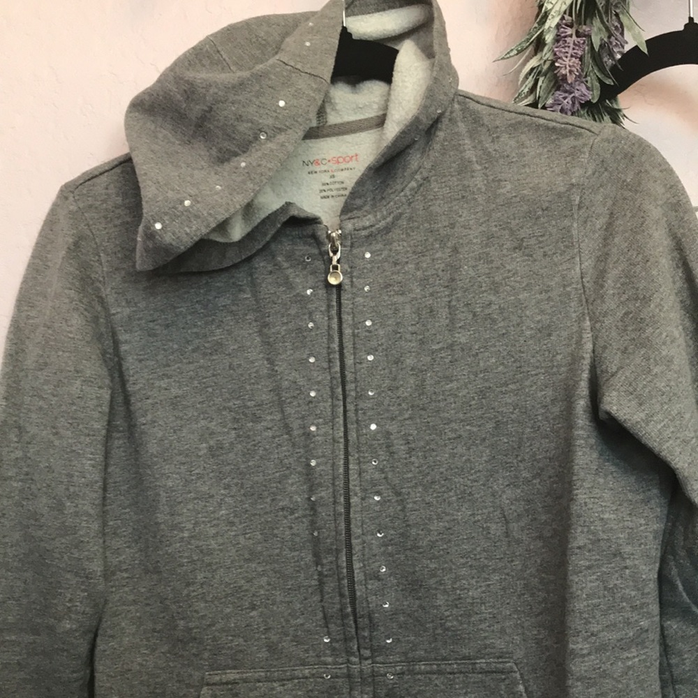 Sweatsuit with bling Grey and rhinestones Sz XS